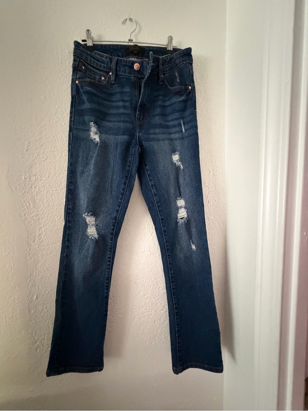 Dark Blue Distressed Women's Jeans